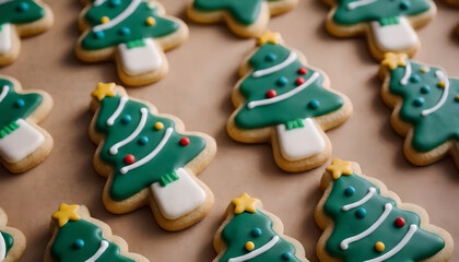 Obraz premium christmas tree decorated sugar cookies