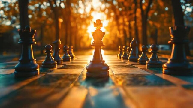 chess board in the night
