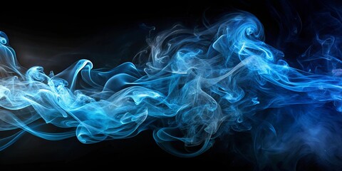 Obraz premium Abstract Blue Smoke Swirls Against a Dark Background