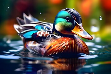 duck in the water