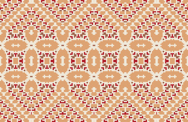 Pillow Ikat Seamless Patternfolk Embroidery, Aztec Geometric Ornament Print. Design for Carpet, Wallpaper, Clothing, Wrapping, Fabric