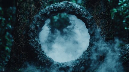 Fototapeta premium Mysterious portal in enchanted forest