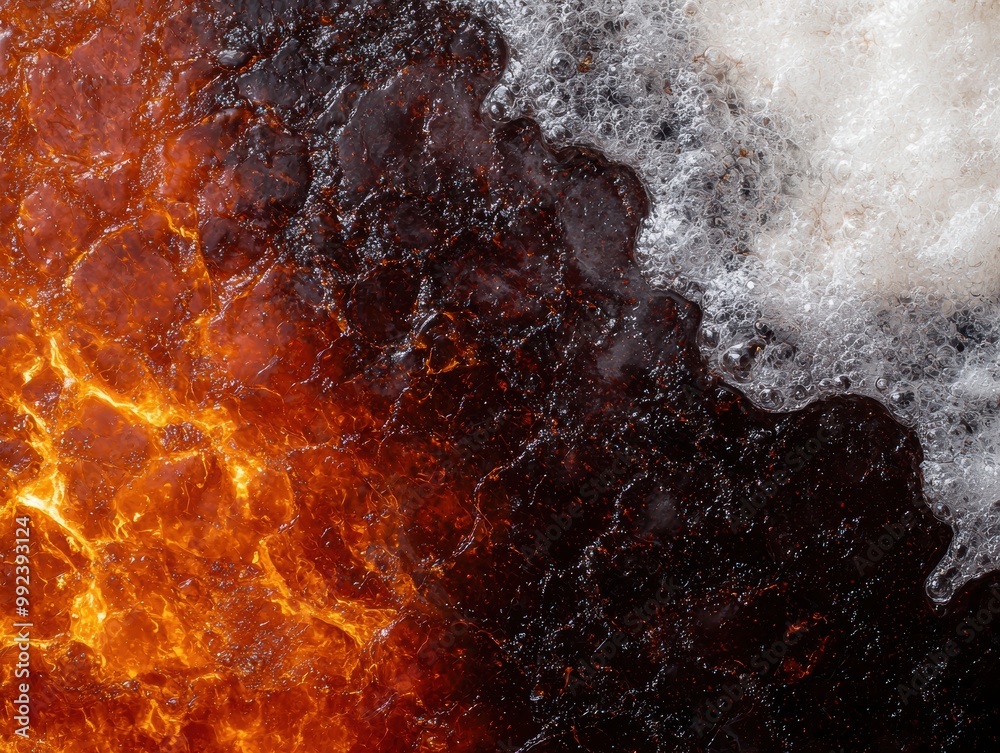 Sticker molten rock and ice abstract background