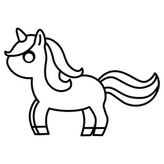 Cute Cartoon Unicorn Icon