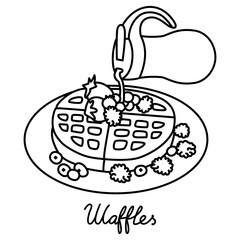 Waffle line art
