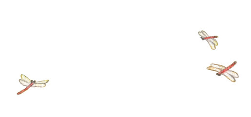 手描き水彩画のトンボのフレーム素材 © Pan Ohdachi