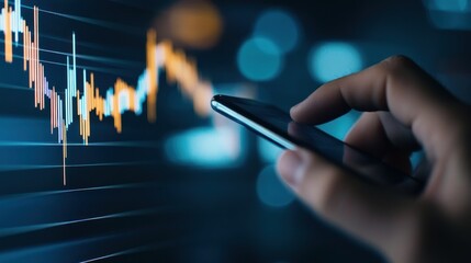 Hand Analyzing Stock Market Data on Smartphone