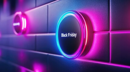 Vibrant black friday sale neon sign with modern design for promotional use
