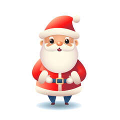 Cute Santa Claus isolated on a white background. Christmas vector illustration.