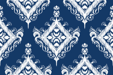 seamless ikat vector pattern, ethnic embroidery style, hand draw painting abstract.