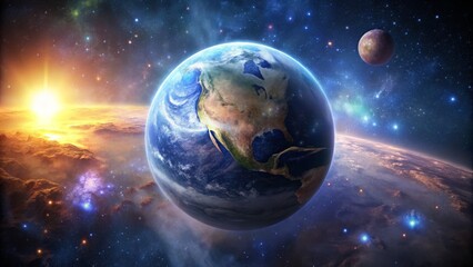 Obraz premium Eris, a tiny but mighty world, hangs suspended in the vast expanse of space, its presence both fragile and powerful