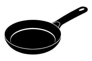 Frypan silhouette vector, Frying pan icon, Skillet silhouette