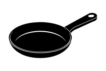 Frying pan silhouette, Skillet vector illustration, Frying pan icon
