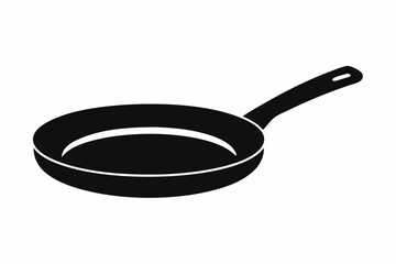 Frying pan silhouette, Skillet vector illustration, Frying pan icon
