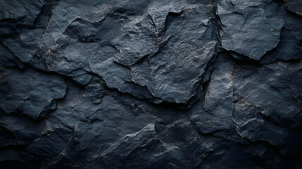 A Close-Up View of a Dark, Rough, and Textured Stone Wall, Showing the Natural Irregularities and Layers of the Stone