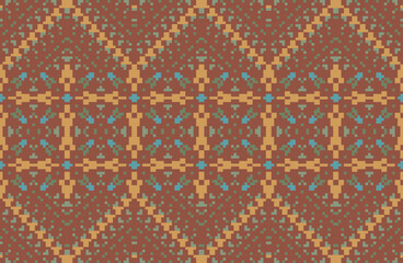 Stitch Korean Traditional Pattern Backgroundfolk Embroidery, Aztec Geometric Ornament Print. Design for Carpet, Wallpaper, Clothing, Wrapping, Fabric