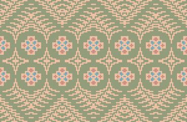 Zigzag Islamic Geometric Pattern Designfolk Embroidery, Aztec Geometric Ornament Print. Design for Carpet, Wallpaper, Clothing, Wrapping, Fabric