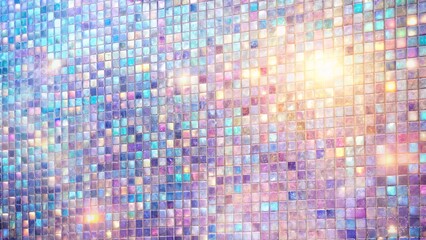 Obraz premium A Wall of Multicolored Tiles Shimmering with Subtle Glow and Hints of Iridescent Reflections