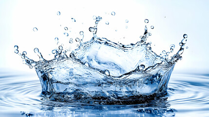 Water Splashing and Creating a Crown-like Shape with Ripples in Water, a Cool Liquid Photography, Abstract Art