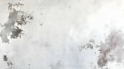 Fototapeta premium White Concrete Wall Texture with Gray Patches and Worn Paint, a Distressed Background for Design
