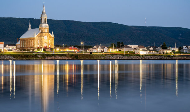 Saint Peter&rsquo;s Church, Cheticamp, Cape Breton Island, Nova Scotia panoramic view