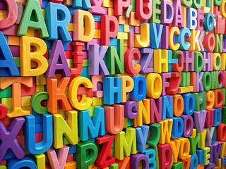 Colorful Alphabet Wallpaper Design for Educational and Decorative Purposes in Kids' Spaces and More