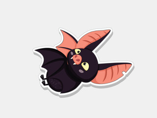 Vector happy Halloween day cute bat sticker character. Cute collection of bats with different poses