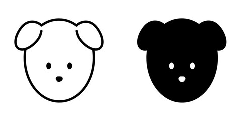 犬の顔のアイコンセット