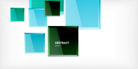 Obraz premium Colorful squares with reflections abstract background design. Vector Illustration For Wallpaper, Banner, Background, Card, Book Illustration, landing page