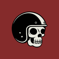skull in a helmet cartoon design