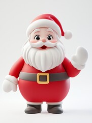 3D cartoon-style Santa Claus, child-friendly
