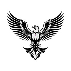 Eagle or falcon military hawk heraldic badge logo