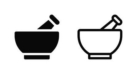 pestle and mortar icon vector. Pharmacy symbol icon