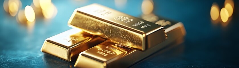 Gold bars, close up