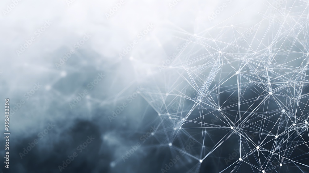 Poster abstract network with interconnected lines and points