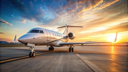 Interior of private jet parked on airport runway during daytime, luxury, travel, aircraft, airplane, transportation