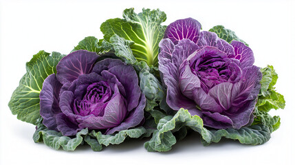Obraz premium red cabbage isolated on white background