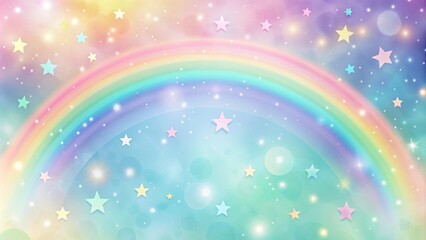 Rainbow pastel background with stars, perfect for a dreamy and whimsical design, rainbow, pastel, background, stars