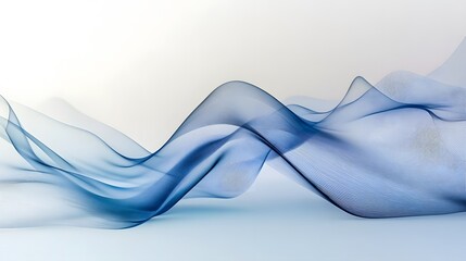 Abstract Blue Swirling Lines on White Background