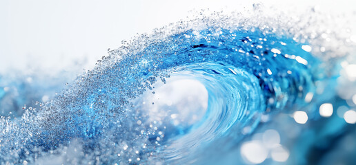 Beautiful blue waves background material
