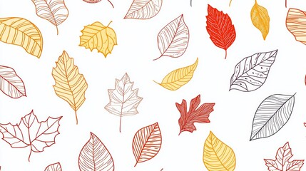 Autumn Leaves in Scattered Pattern
