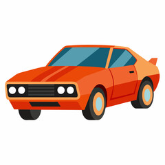 red car isolated on white background 