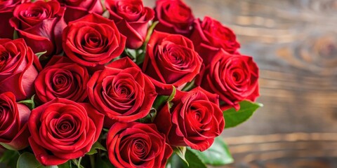 Vibrant bouquet of red roses , flowers, petals, romantic, love, gift, celebration, beauty, fresh, vibrant