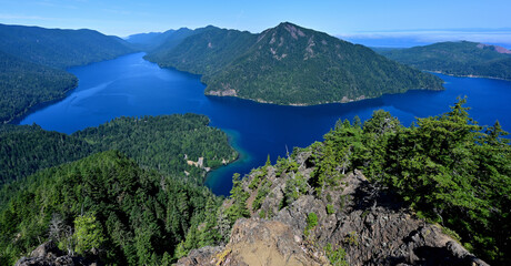 Lake Crescent from the Mount Storm King trail in Olympic National Park, Washington.
