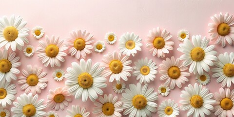 Fresh daisy flowers on pastel background pattern, daisy, flowers, pastel, background, spring, summer, nature, floral, white