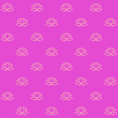 Lotus Flower Diwali Vector Seamless Pattern