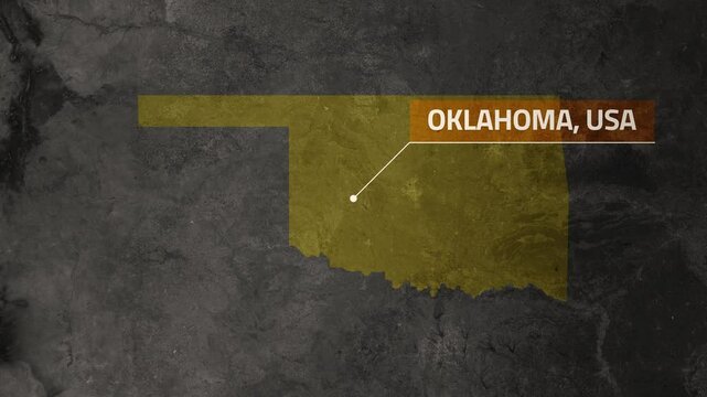 Map of Oklahoma, USA - Map Animation - Oklahoma GIS from World Map - Vox Map Style - State of USA - Infographic & Documentary Ready - 4K