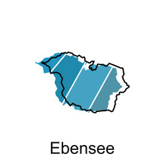 vector map of Ebensee City, logo design concept illustration idea style flat vector design. isolated on white background