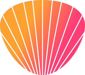 Clam shell icon gradient illustration vector