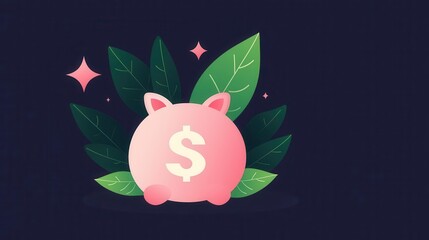 Obraz premium Passive income, compound interest on savings, flat design illustration